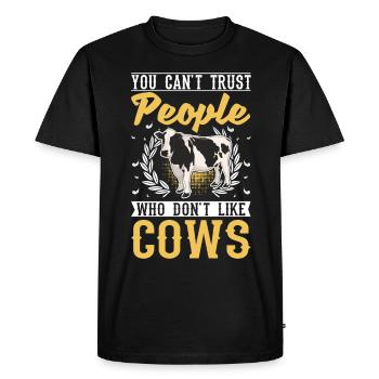 Éleveur de vaches Éleveur de bovins Vaches fermiers - T-shirt Premium bio Homme - noir - Devant - Nico (187cm)