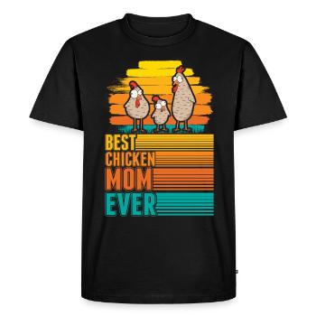 Best Chicken Mom Ever Hühner Mama - Men's Premium Organic T-Shirt - black - Front - Nico (187cm)