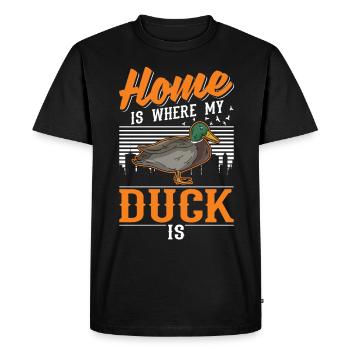 La maison est l’endroit où sont mes canards - T-shirt Premium bio Homme - noir - Devant - Nico (187cm)