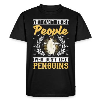 Pingouin Cadeau Pingouin Pingouin aux yeux jaunes - T-shirt Premium bio Homme - noir - Devant - Nico (187cm)
