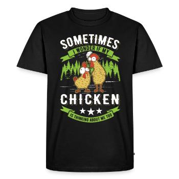 Poulets Élevage de poulets Éleveur de poulets - T-shirt Premium bio Homme - noir - Devant - Nico (187cm)