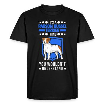 Parson Russell Terrier Ding - T-shirt Premium bio Homme - noir - Devant - Nico (187cm)