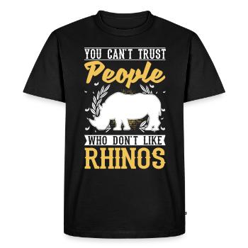 Rhinocéros Cadeau Rhino Rhinocéros - T-shirt Premium bio Homme - noir - Devant - Nico (187cm)