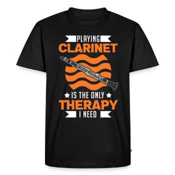 Clarinettiste Thérapie Clarinettiste - T-shirt Premium bio Homme - noir - Devant - Nico (187cm)