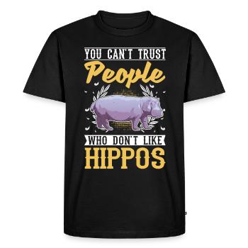 Hippo lover Hippo Hippo - Men's Premium Organic T-Shirt - black - Front - Nico (187cm)