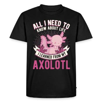 Axolotl Gift Tailed Amphibian - Men's Premium Organic T-Shirt - black - Front - Nico (187cm)