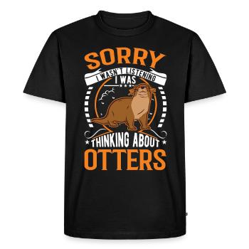 Loutre Cadeau Loutre Loutre Loutre Loutre de mer - T-shirt Premium bio Homme - noir - Devant - Nico (187cm)
