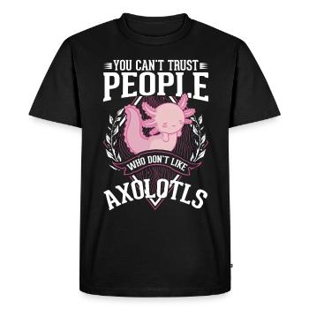 Axolotl Gift Tail Amphibian Axolotl - Men's Premium Organic T-Shirt - black - Front - Nico (187cm)