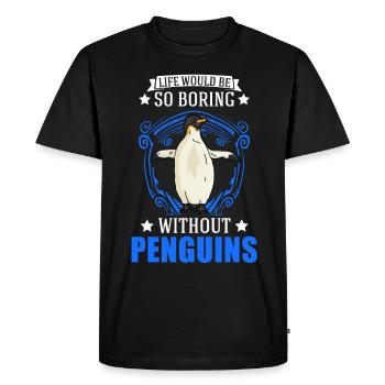 Pingouin Manchot Empereur Pingouin Manchot aux yeux jaunes - T-shirt Premium bio Homme - noir - Devant - Nico (187cm)