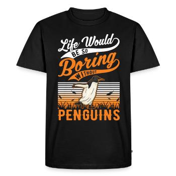 Pingouin Pingouin Empereur Pinchot aux yeux jaunes - T-shirt Premium bio Homme - noir - Devant - Nico (187cm)