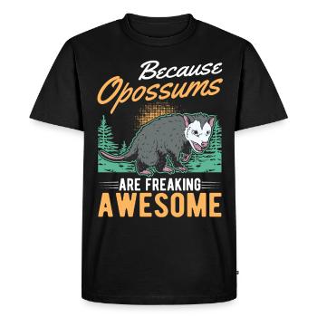 Because Opossums are freaking awesome - Men's Premium Organic T-Shirt - black - Front - Nico (187cm)