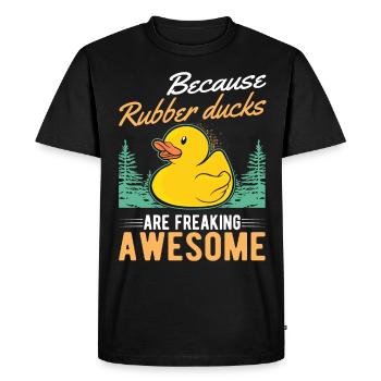 Parce que les canards en caoutchouc sont géniaux - T-shirt Premium bio Homme - noir - Devant - Nico (187cm)