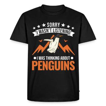 Pingouin Manchot Empereur Pingouin Manchot aux yeux jaunes - T-shirt Premium bio Homme - noir - Devant - Nico (187cm)