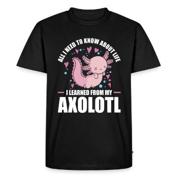 Axolotl Gift Tailed Amphibian - Men's Premium Organic T-Shirt - black - Front - Nico (187cm)