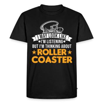 Roller Coaster Roller Ride Amusement Park - Men's Premium Organic T-Shirt - black - Front - Nico (187cm)