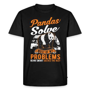 Panda Lover Panda Bear Gift - Men's Premium Organic T-Shirt - black - Front - Nico (187cm)