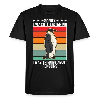 Pingouin Manchot Empereur Pingouin Manchot aux yeux jaunes - T-shirt Premium bio Homme - noir - Devant - Nico (187cm)