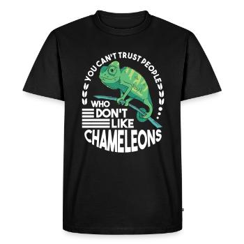 Chameleon Gift Chameleon - Men's Premium Organic T-Shirt - black - Front - Nico (187cm)