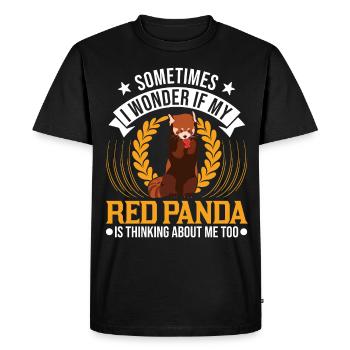 Red Panda Gift Cat Bear Red Panda - Men's Premium Organic T-Shirt - black - Front - Nico (187cm)