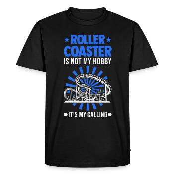 Roller Coaster HobbyRoller Coaster Ride Amusement Park - Men's Premium Organic T-Shirt - black - Front - Nico (187cm)