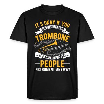 Trombone Gift Trombone Player Trombonist - Men's Premium Organic T-Shirt - black - Front - Nico (187cm)