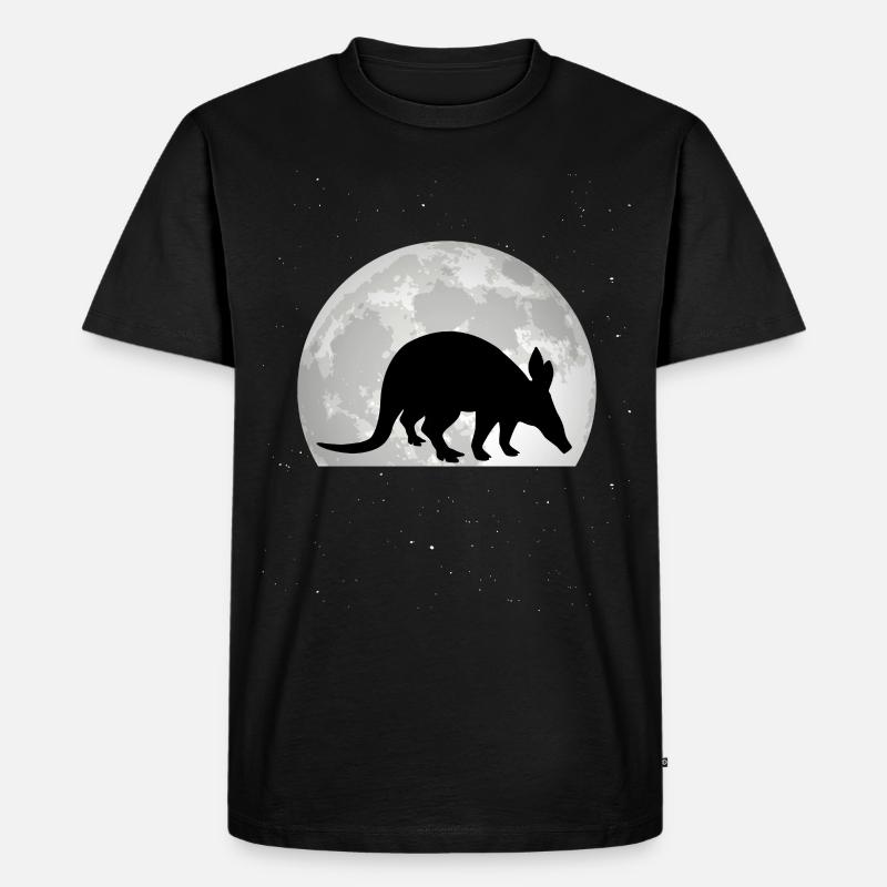 Erdferkel Mond - Männer Premium Bio T-Shirt - Schwarz