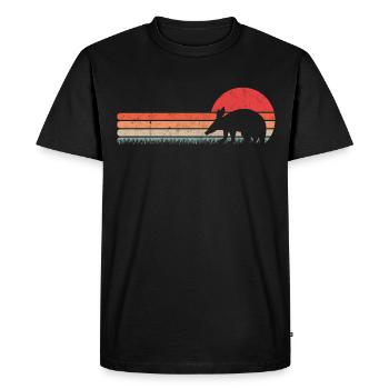 Erdferkel Retro Aardvark Vintage - Men's Premium Organic T-Shirt - black - Front - Nico (187cm)