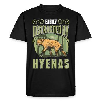 Facilement distrait par les hyènes Erdwolf Hyène - T-shirt Premium bio Homme - noir - Devant - Nico (187cm)