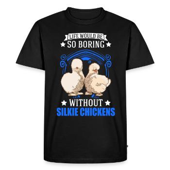 Silk Chicken Cadeau Silkie Chicken Silkie Chicken - T-shirt Premium bio Homme - noir - Devant - Nico (187cm)