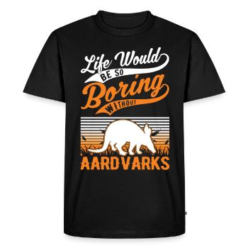 Aardvark Gift Aardvark - Men's Premium Organic T-Shirt - black - Front - Nico (187cm)