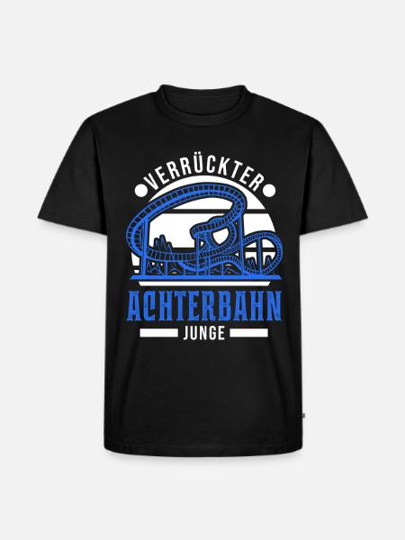 Verrückter Achterbahn Junge Achterbahnfahrt - Männer Premium Bio T-Shirt - Schwarz