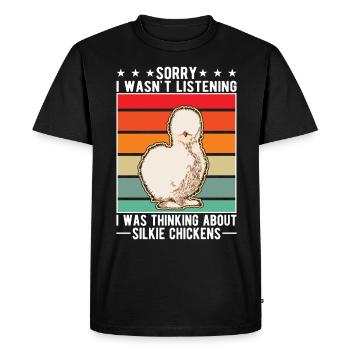 Silk Chicken Cadeau Silkie Chicken Silkie Chicken - T-shirt Premium bio Homme - noir - Devant - Nico (187cm)