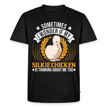 Silk Chicken Cadeau Silkie Chicken Silkie Chicken - T-shirt Premium bio Homme - noir - Devant - Nico (187cm)