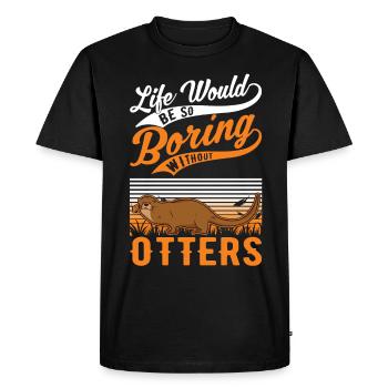 Loutre Cadeau Loutre Loutre Loutre Loutre de mer - T-shirt Premium bio Homme - noir - Devant - Nico (187cm)