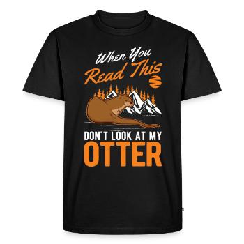 Loutre Cadeau Loutre Loutre Loutre Loutre de mer - T-shirt Premium bio Homme - noir - Devant - Nico (187cm)