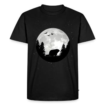 Marmotte Lune Jour de la marmotte de la forêt Marmotte - T-shirt Premium bio Homme - noir - Devant - Nico (187cm)