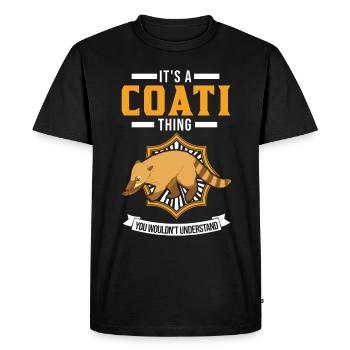 Coati Ding Proboscis Coati - Men's Premium Organic T-Shirt - black - Front - Nico (187cm)