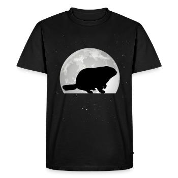 Marmotte Lune Jour de la marmotte de la forêt Marmotte - T-shirt Premium bio Homme - noir - Devant - Nico (187cm)