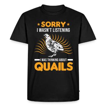 Warning quail quail breeding quail breeder - Men's Premium Organic T-Shirt - black - Front - Nico (187cm)