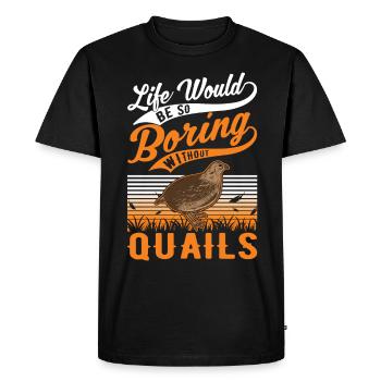Warning quail quail breeding quail breeder - Men's Premium Organic T-Shirt - black - Front - Nico (187cm)