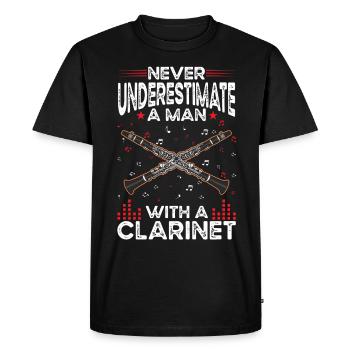 Clarinettes Homme Clarinettiste Clarinettiste - T-shirt Premium bio Homme - noir - Devant - Nico (187cm)