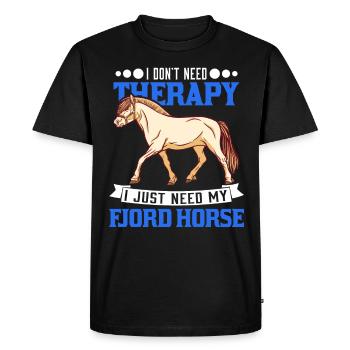 Fjord Horse Therapy Cheval norvégien Cheval de fjord - T-shirt Premium bio Homme - noir - Devant - Nico (187cm)