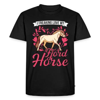 Cheval du fjord Cheval norvégien Cheval du fjord - T-shirt Premium bio Homme - noir - Devant - Nico (187cm)