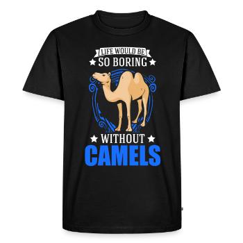Camel Gift Dromedary Camel Big Camel - Men's Premium Organic T-Shirt - black - Front - Nico (187cm)