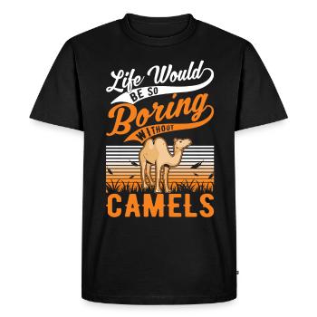 Camel Gift Dromedary Camel Big Camel - Men's Premium Organic T-Shirt - black - Front - Nico (187cm)