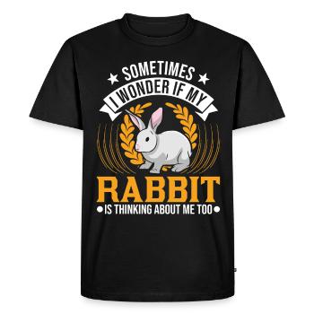 Lapin lapin lapin lapin - T-shirt Premium bio Homme - noir - Devant - Nico (187cm)