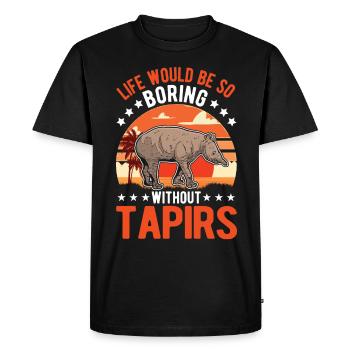 Tapir Cadeau Tapir des plaines Tapirdae Tapir - T-shirt Premium bio Homme - noir - Devant - Nico (187cm)
