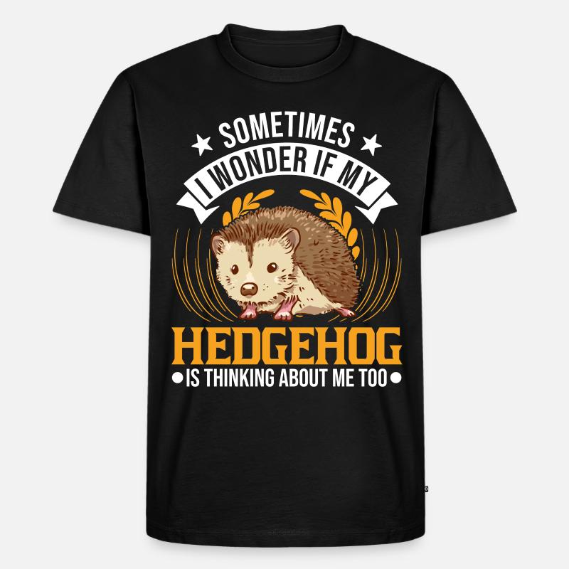 Igel Geschenk Stacheligel - Männer Premium Bio T-Shirt - Schwarz