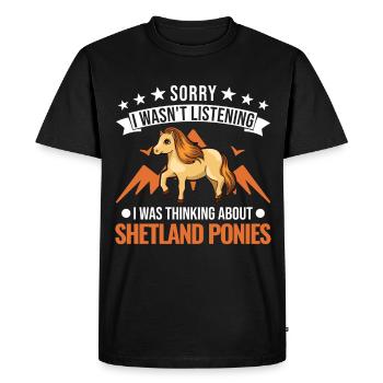 Poney Shetland Poney Shetland Shetty - T-shirt Premium bio Homme - noir - Devant - Nico (187cm)