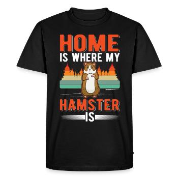 Home is where my hamster is Hamster wheel - Men's Premium Organic T-Shirt - black - Front - Nico (187cm)
